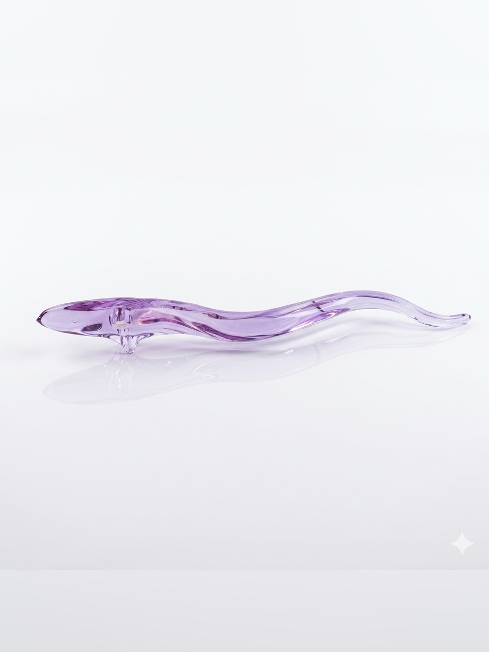 Miloslav Janků Železný Brod Sklo Neodymium Glass Eel Pink Purple Sculpture ZBS